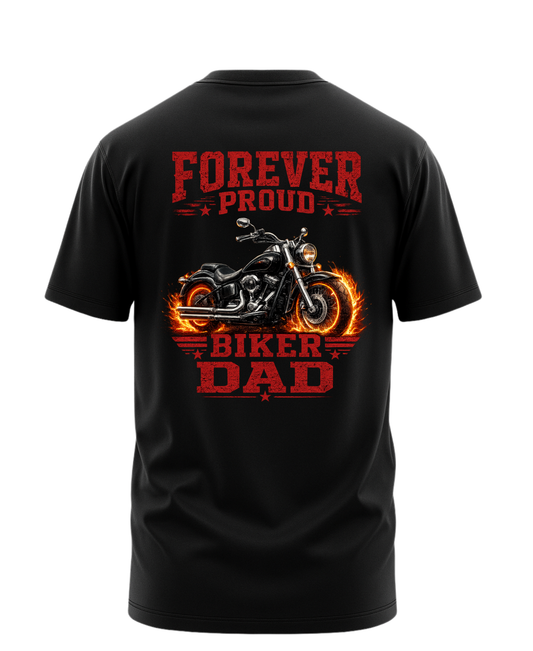 Proud Biker Dad T-Shirt Front-Back (Men)