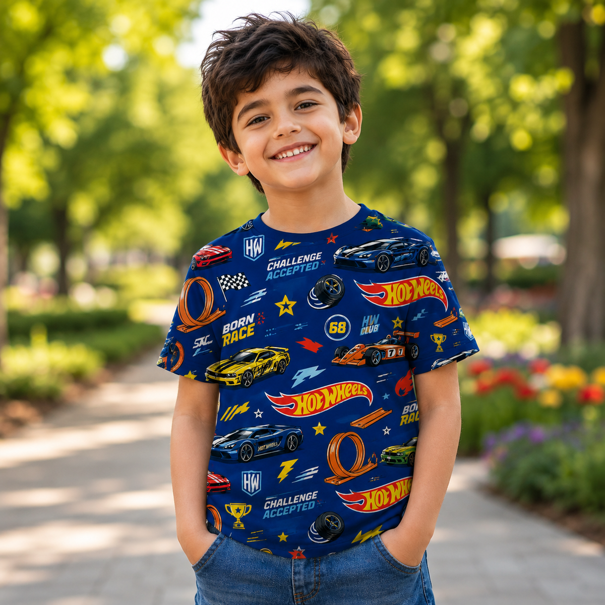 Hotwheels AOP kids T-Shirt (unisex)