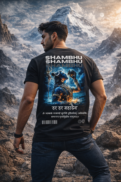 Shiv Shambhu Oversized Front-Back T-Shirt (unisex)