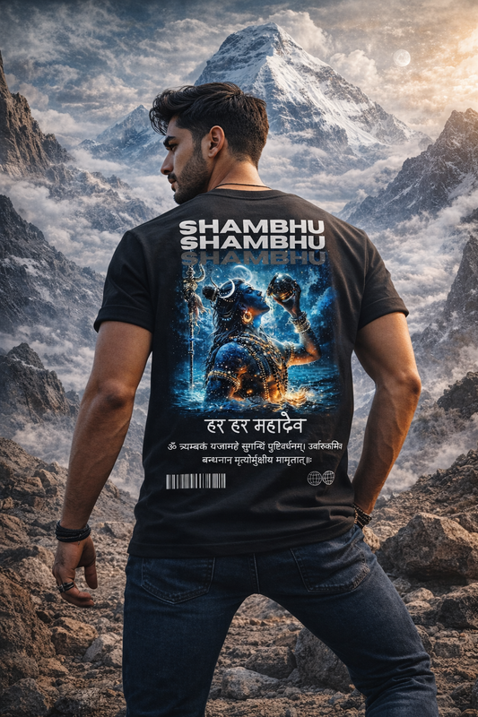 Shiv Shambhu Oversized Front-Back T-Shirt (unisex)