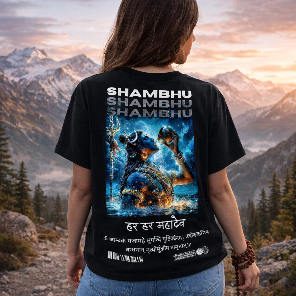 Shiv Shambhu Oversized Front-Back T-Shirt (unisex)
