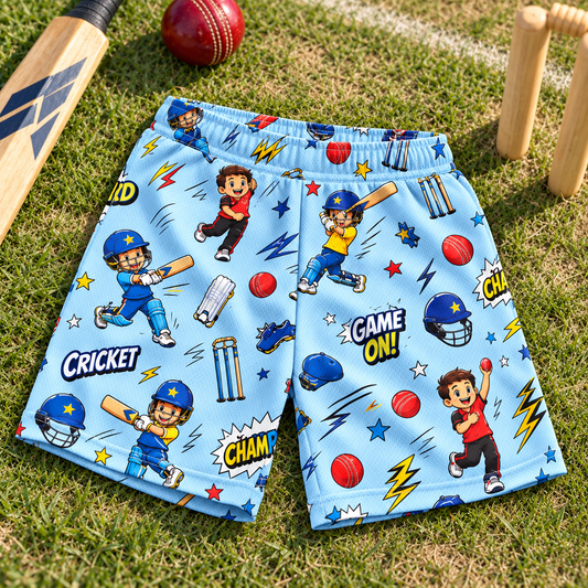 Cricket AOP Kids Shorts (unisex)