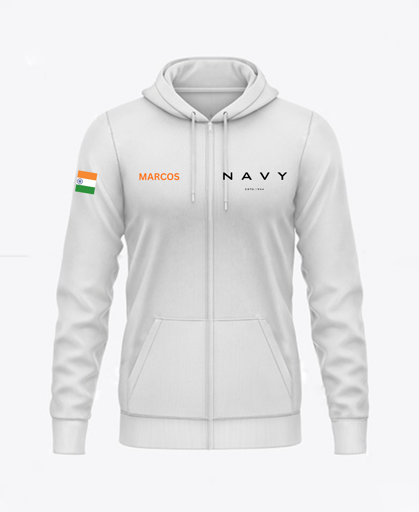 Navy Marcos Zip Hoodie (unisex)