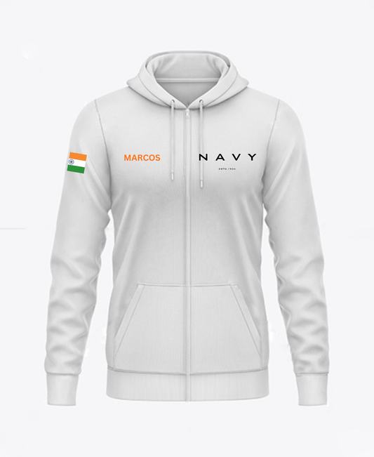 Navy Marcos Zip Hoodie (unisex)