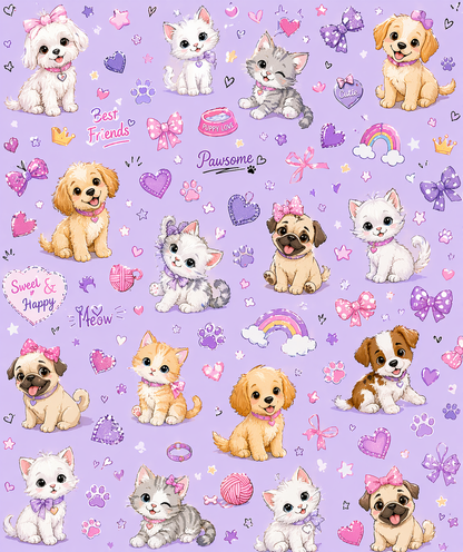 Kitty-Pup AOP kids T-Shirt (unisex)