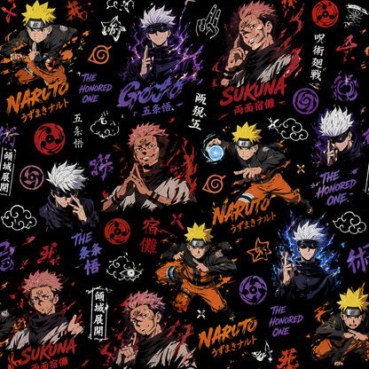 Anime Wars AOP kids T-Shirt (unisex)