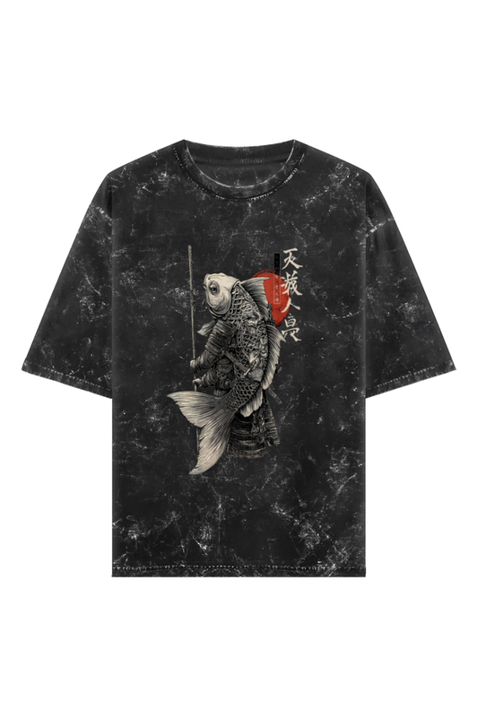 Koi Fish Acid Washed Oversized Tee (unisex)